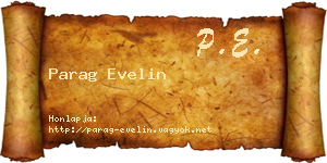 Parag Evelin névjegykártya